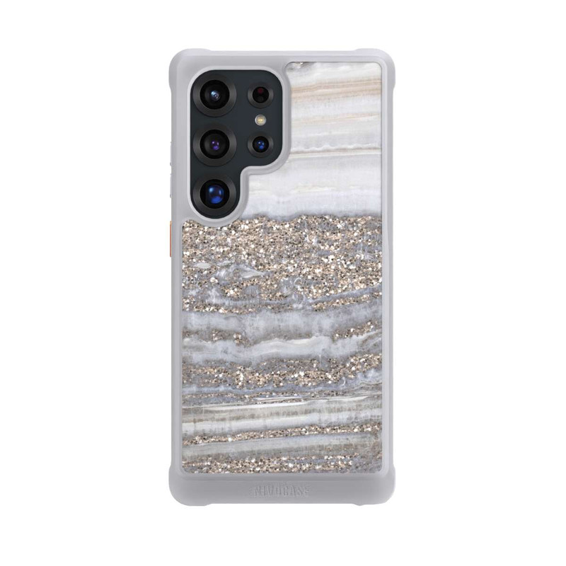 Galaxy S25 Ultra NIVOmax White Glitter Marble Look