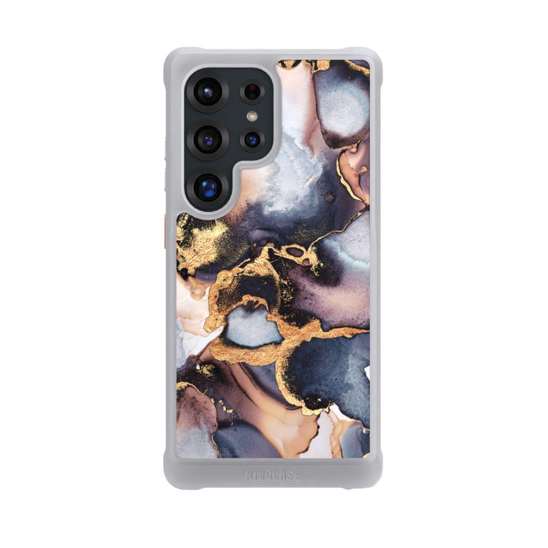 Galaxy S25 Ultra NIVOmax Verträumte Tinte Grau-Golddruck