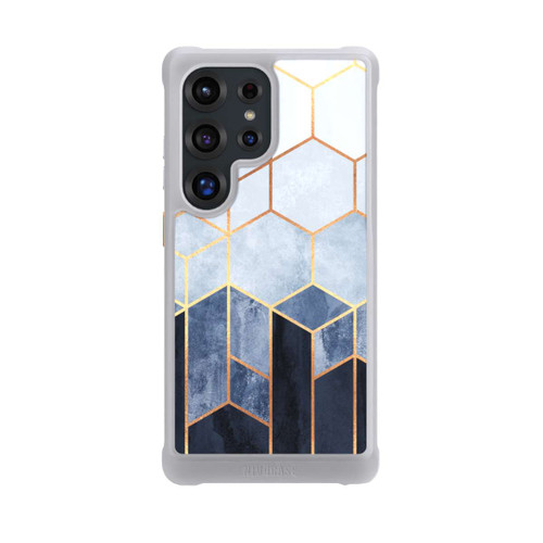 Samsung Galaxy S25 Ultra NIVOmax Blauer Farbverlauf Sechsecke Golddruck