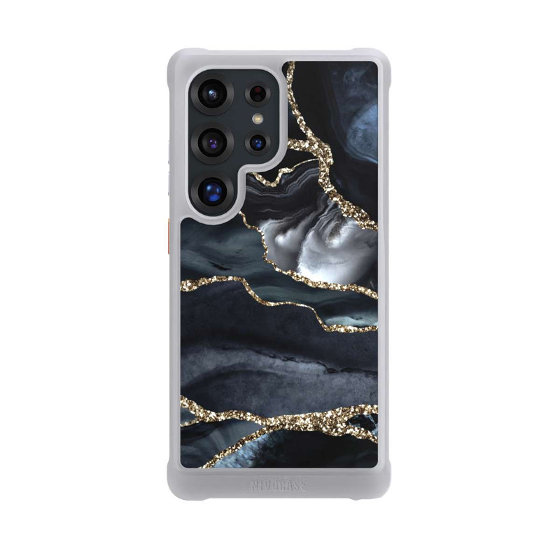 Galaxy S25 Ultra NIVOmax Dark Marble Gold Glitter Look