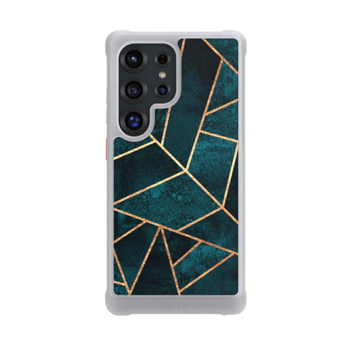 Samsung Galaxy S25 Ultra NIVOmax Tief Blaugrün Stein Gold Druck