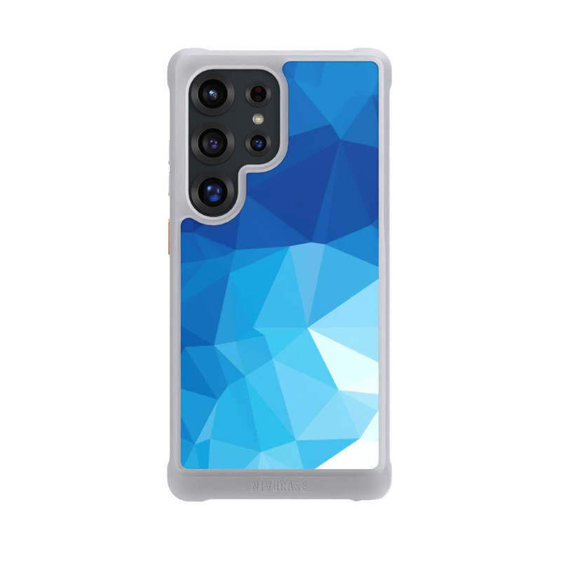 Galaxy S25 Ultra NIVOmax Mosaïque Polygonale Bleue