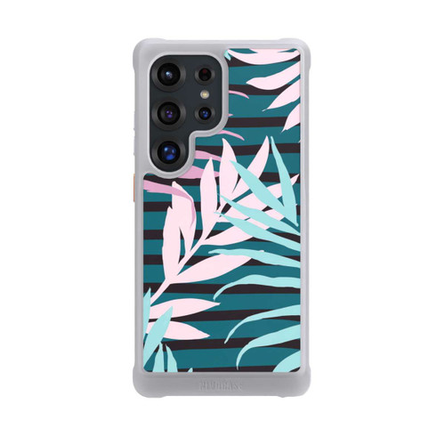 Samsung Galaxy S25 Ultra NIVOmax Pastell-Dschungelblätter rosa blaugrün