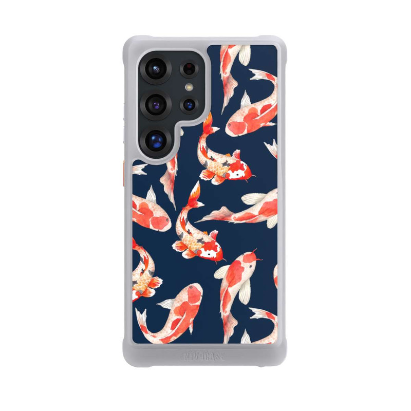 Galaxy S25 Ultra NIVOmax Koi auf blauem Hintergrund