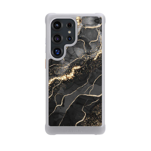 Samsung Galaxy S25 Ultra NIVOmax Dunkler Marmor Wirbel Goldoptik
