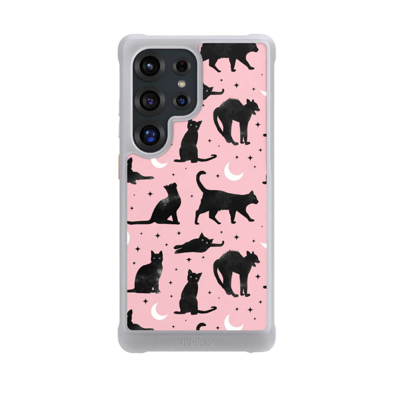 Galaxy S25 Ultra NIVOmax Lune & Chats Fond Rose