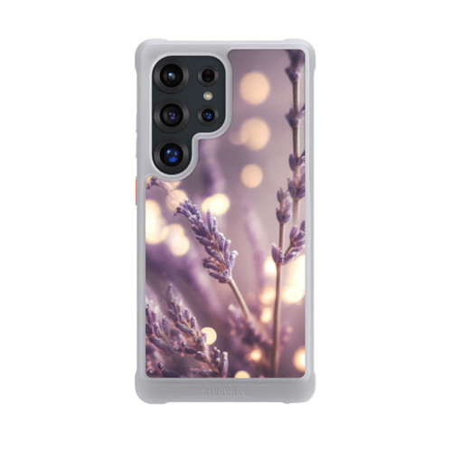 Samsung Galaxy S25 Ultra NIVOmax Lavande en gros plan avec IA