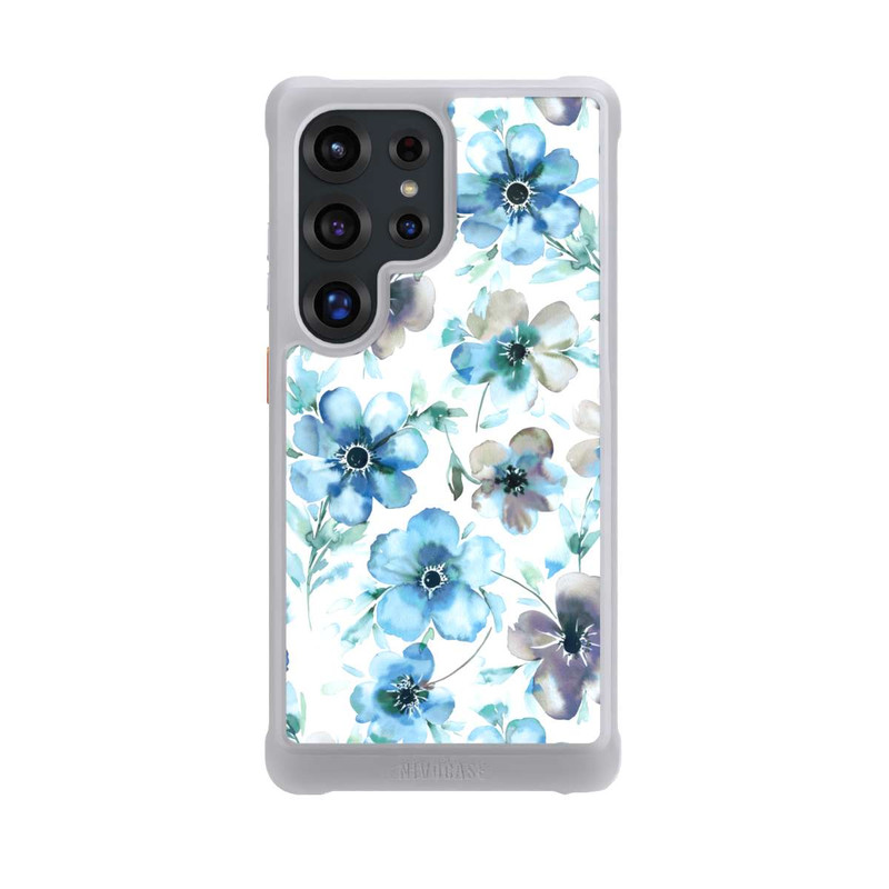Galaxy S25 Ultra NIVOmax Blue Flower Pattern Trendy
