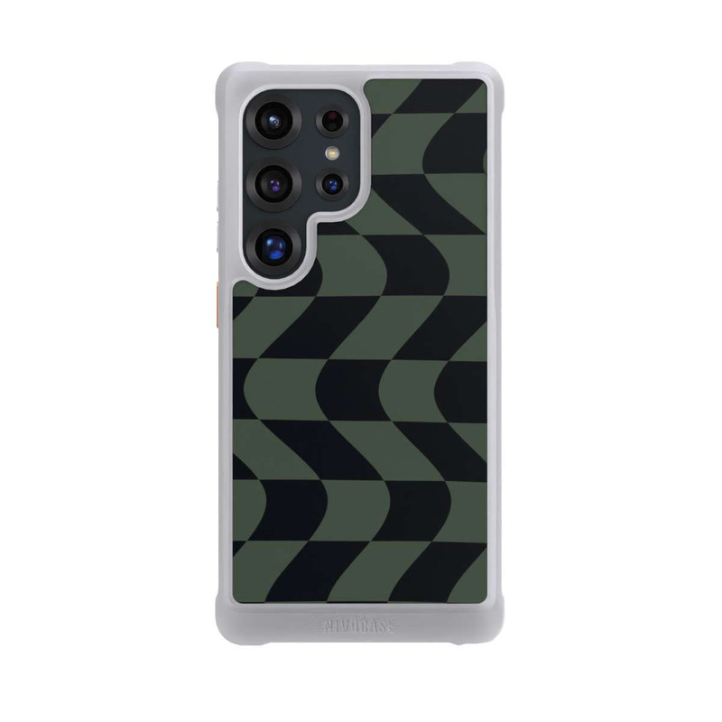 Galaxy S25 Ultra NIVOmax Checked Pattern Green Black