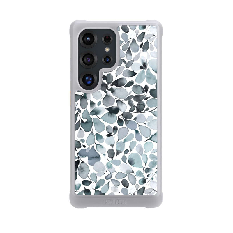 Galaxy S25 Ultra NIVOmax Eucalyptus Watercolor Leaves Grey