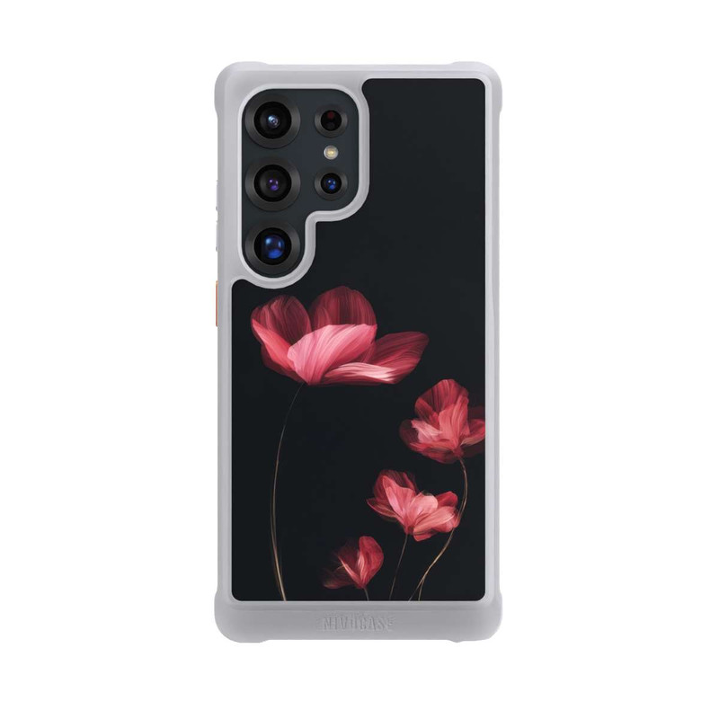Galaxy S25 Ultra NIVOmax Burgunder Blüten schwarz