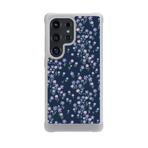 Samsung Galaxy S25 Ultra NIVOmax Thème Floral Bleu Foncé