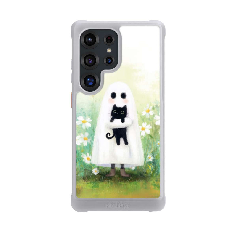 Galaxy S25 Ultra NIVOmax Geist und Katze Halloween mit KI