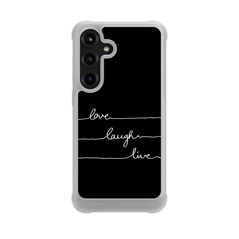 Galaxy S25 + NIVOmax Love Laugh Live blanc/noir