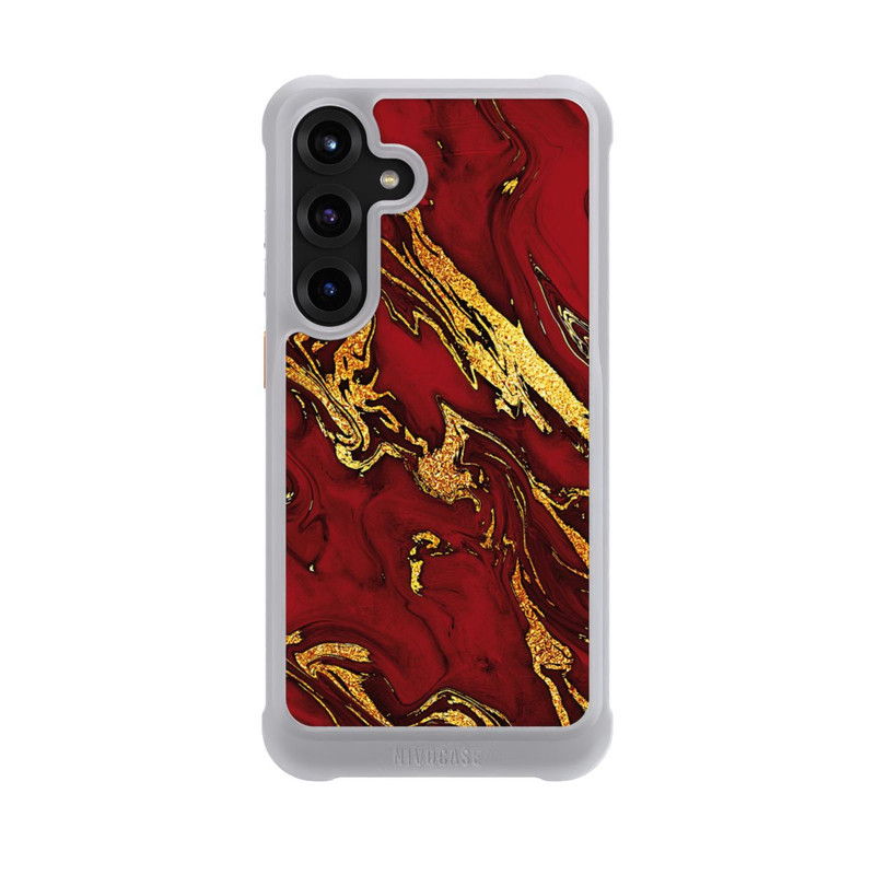 Galaxy S25 + NIVOmax Rot Gold Marmorlook