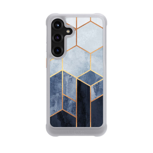 Samsung Galaxy S25+  NIVOmax Blauer Farbverlauf Sechsecke Golddruck