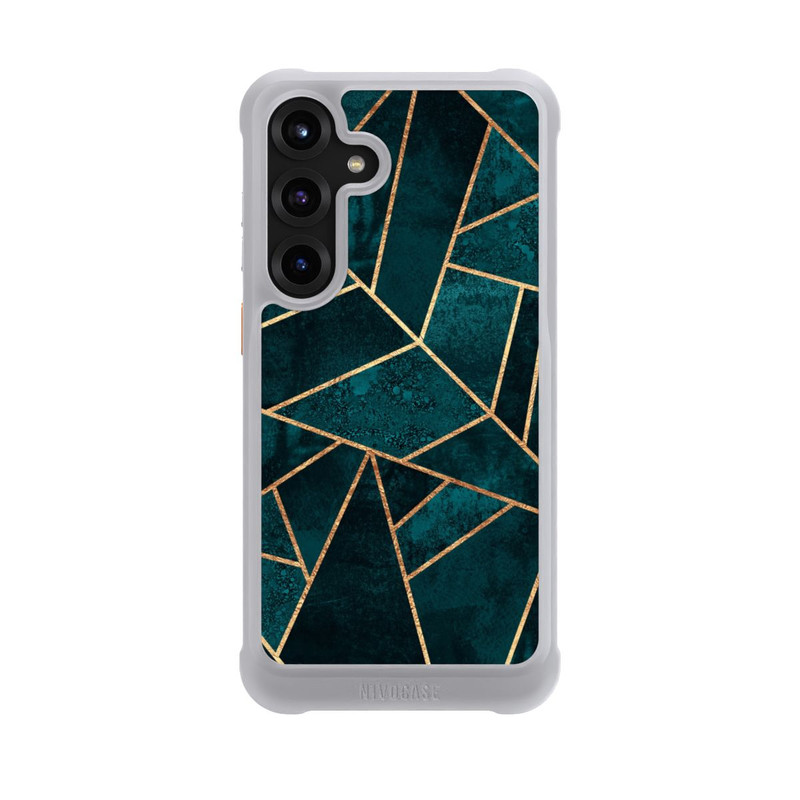 Galaxy S25 + NIVOmax Deep Teal Stone Gold Print