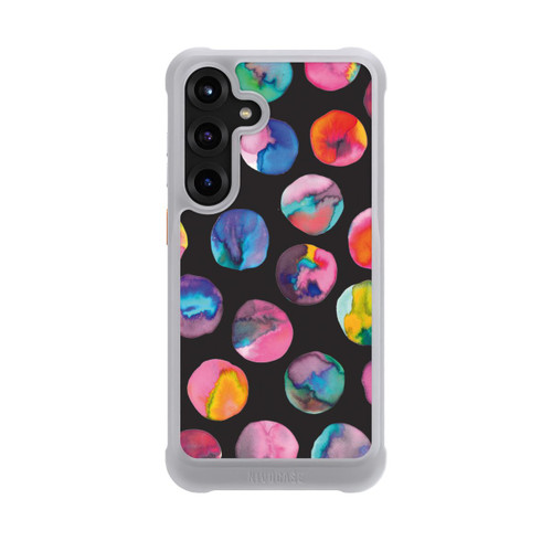 Samsung Galaxy S25+  NIVOmax Bunte Tintenmurmeln Punkte Schwarz