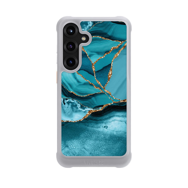 Galaxy S25 + NIVOmax Eisblaue Marmor Landschaft