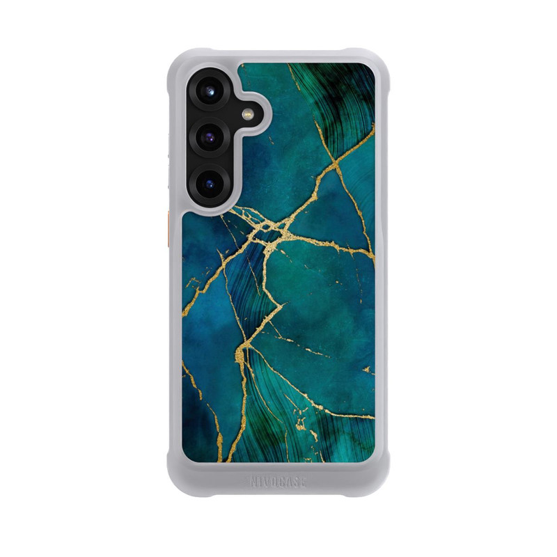 Galaxy S25 + NIVOmax Mineralischer Glamourlook Blaugold