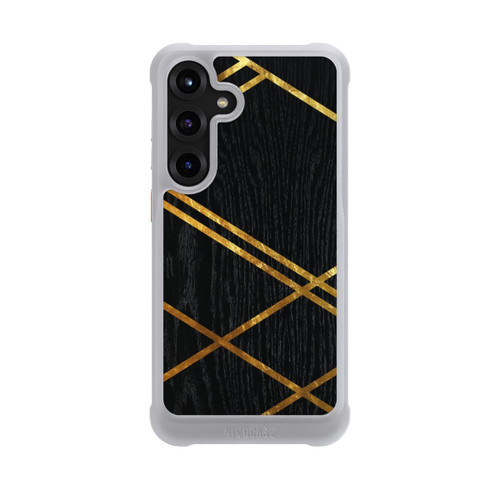 Samsung Galaxy S25+  NIVOmax Schwarzes geometrisches Muster Goldene Streifen