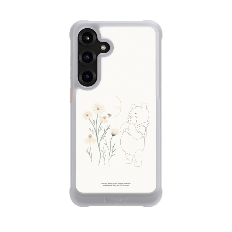 Galaxy S25 + NIVOmax Winnie Puuh sieht sich Gänseblümchen an