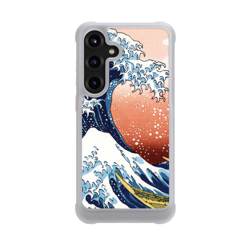 Galaxy S25 + NIVOmax La Grande Vague de Kanagawa Rouge