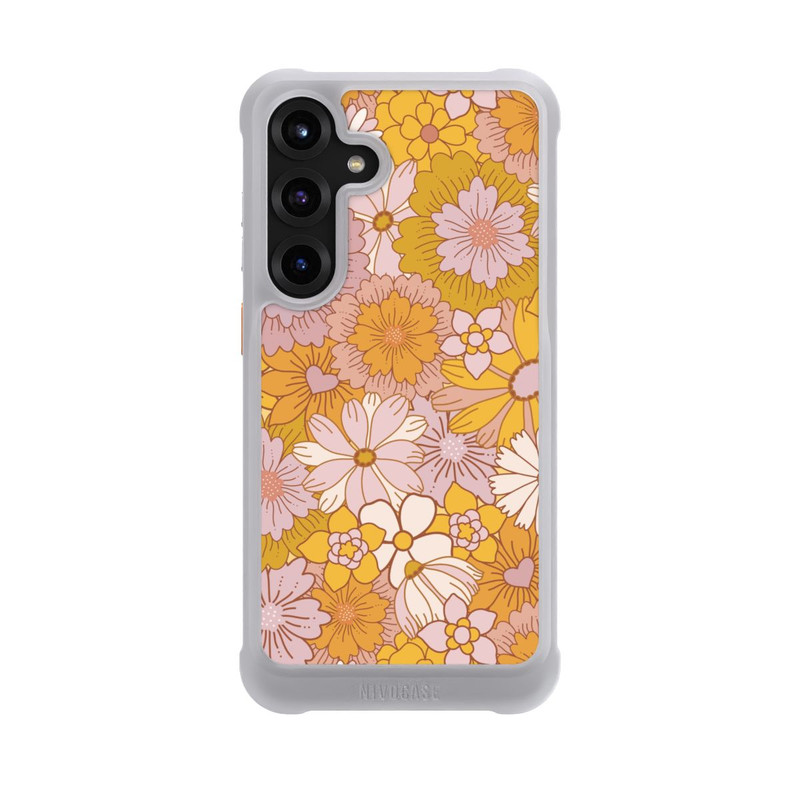 Galaxy S25 + NIVOmax Retro Blumentapete Gelb