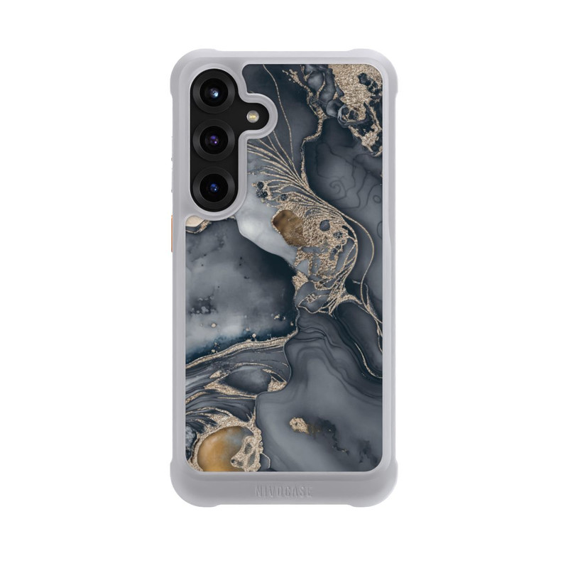 Galaxy S25 + NIVOmax Alcohol Ink Gold Grau mit KI