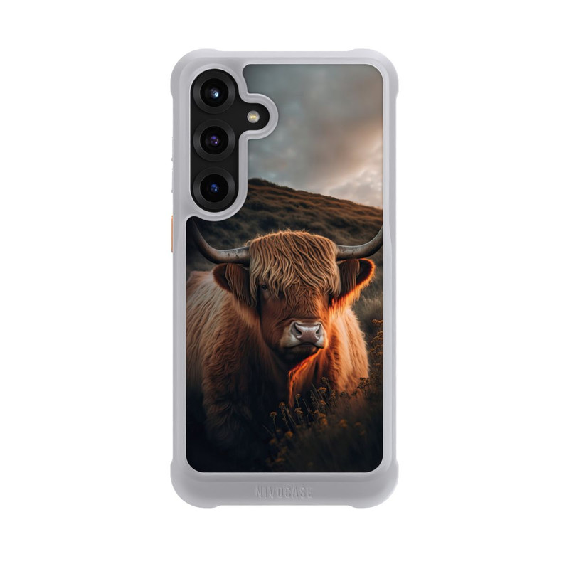 Galaxy S25 + NIVOmax Hochland Rind mit großen Hörnern mit KI