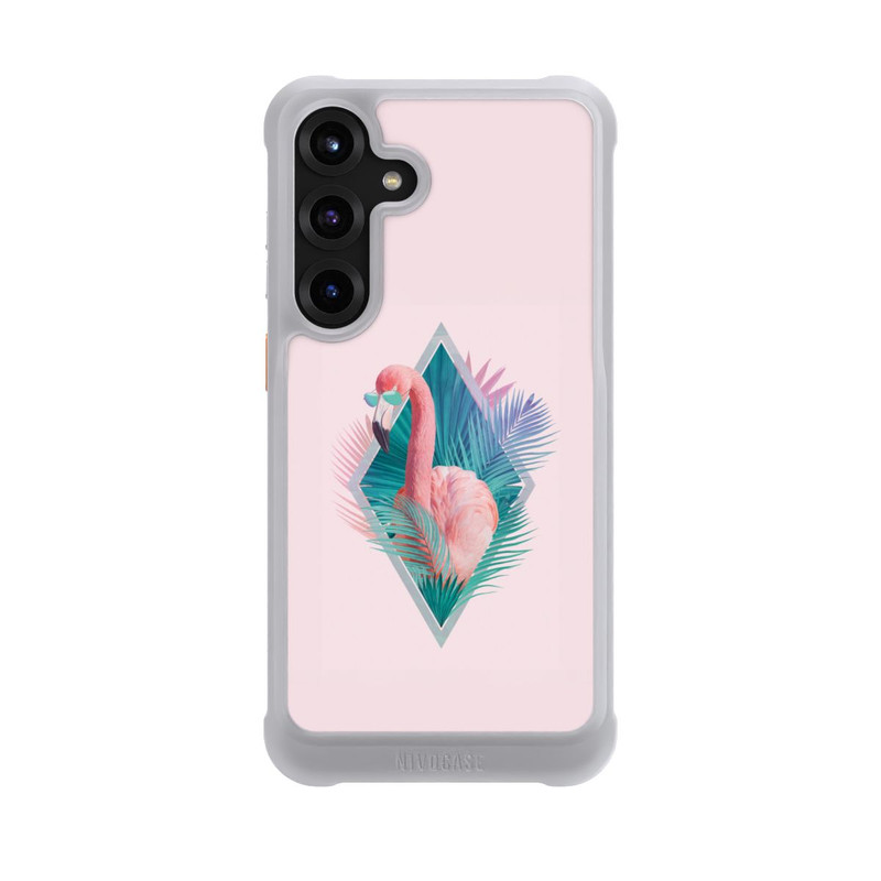 Galaxy S25 + NIVOmax Tropische Pflanzen Flamingo