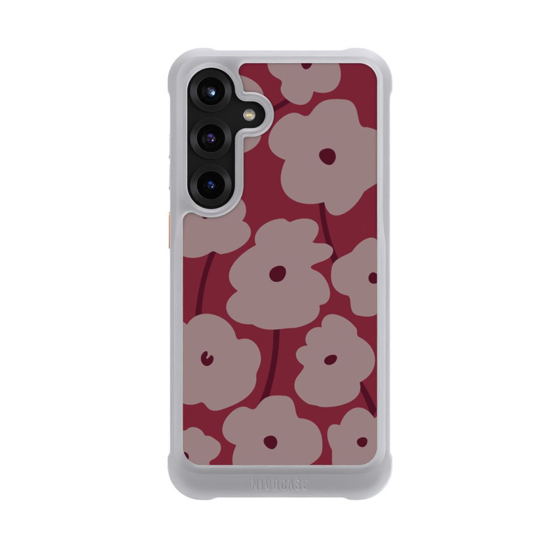 Galaxy S25 + NIVOmax Minimalistische Blumen Bordeaux