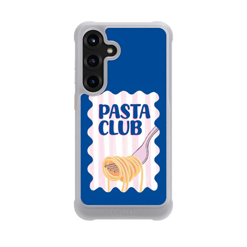 Galaxy S25 + NIVOmax Pasta Club in Blue and Pink