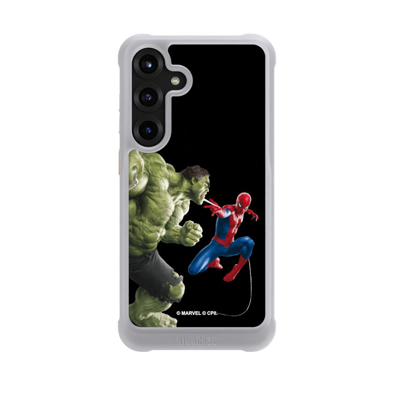 Galaxy S25 + NIVOmax Spider-Man und Hulk