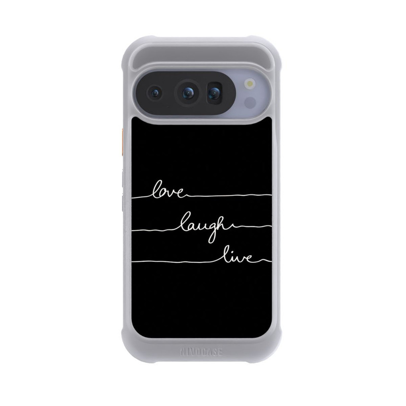 Pixel 10 Pro NIVOmax Love Laugh Live blanc/noir