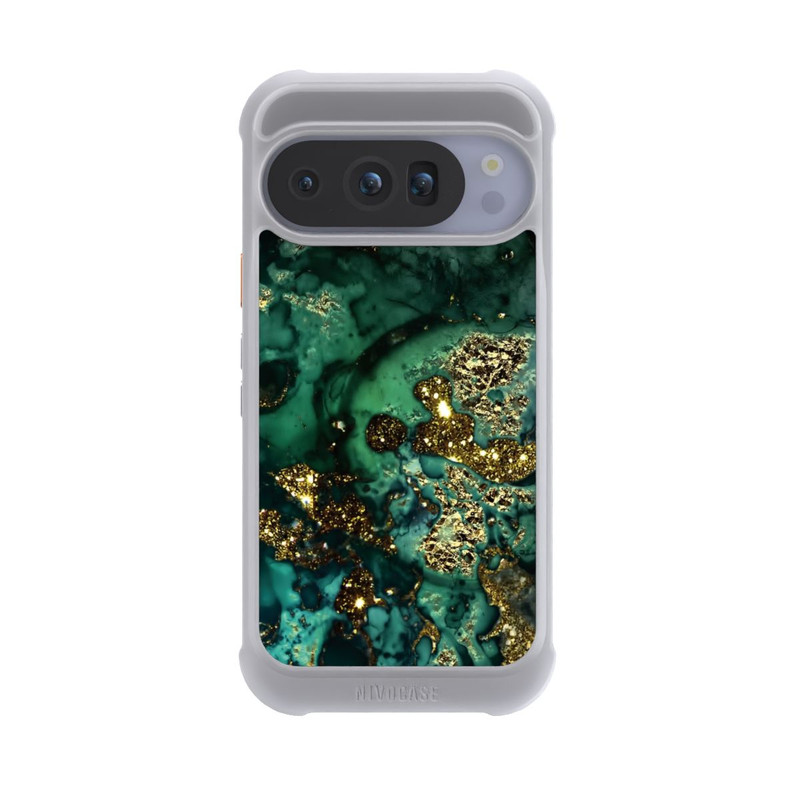 Pixel 10 Pro NIVOmax Cyan Glitter Marble Look