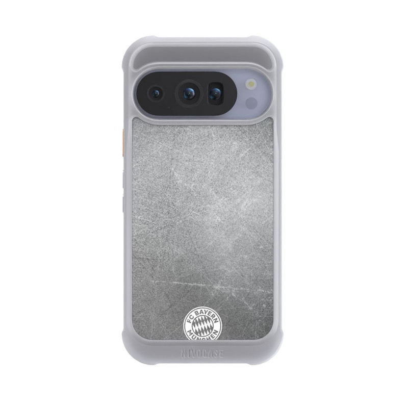 Pixel 10 Pro NIVOmax Klassisches FCB Logo Klein - Weiß auf Metalllook