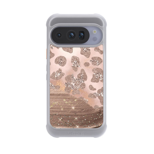 Google Pixel 10 Pro NIVOmax Silberner Leoparden Glitzerlook