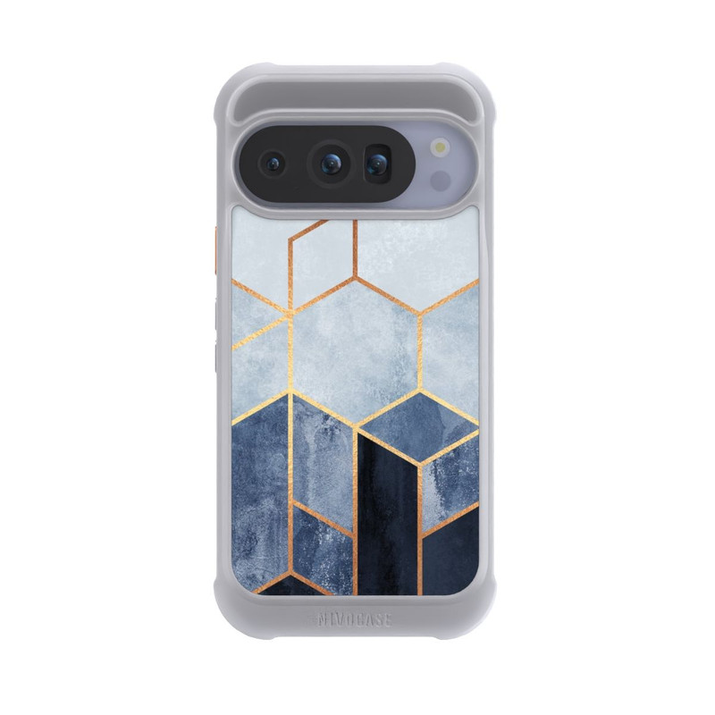 Pixel 10 Pro NIVOmax Blauer Farbverlauf Sechsecke Golddruck
