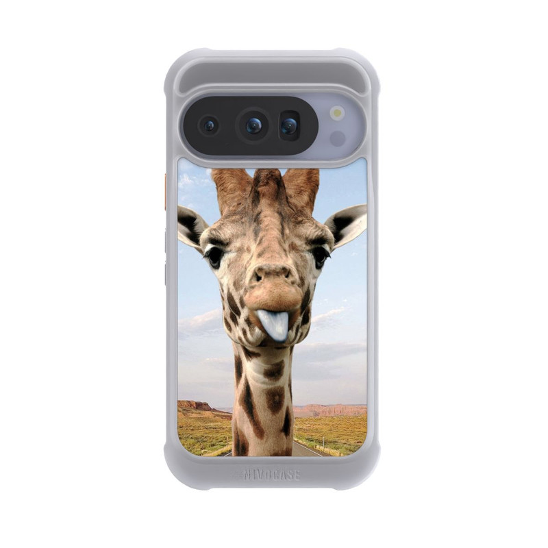 Pixel 10 Pro NIVOmax Giraffe auf der Straße