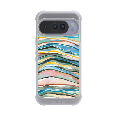 Google Pixel 10 Pro NIVOmax Couches d'agate aquarelle bleues