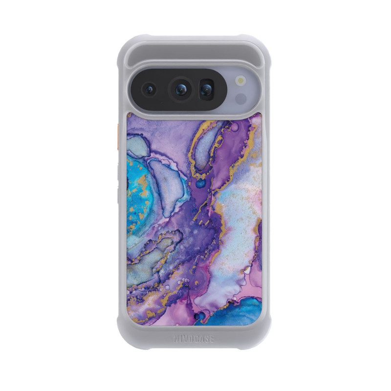 Pixel 10 Pro NIVOmax Encre tourbillonnante violette et bleue