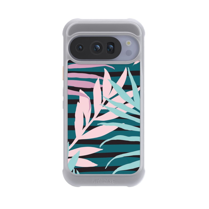 Pixel 10 Pro NIVOmax Pastel Jungle Leaves Pink Teal Seamless