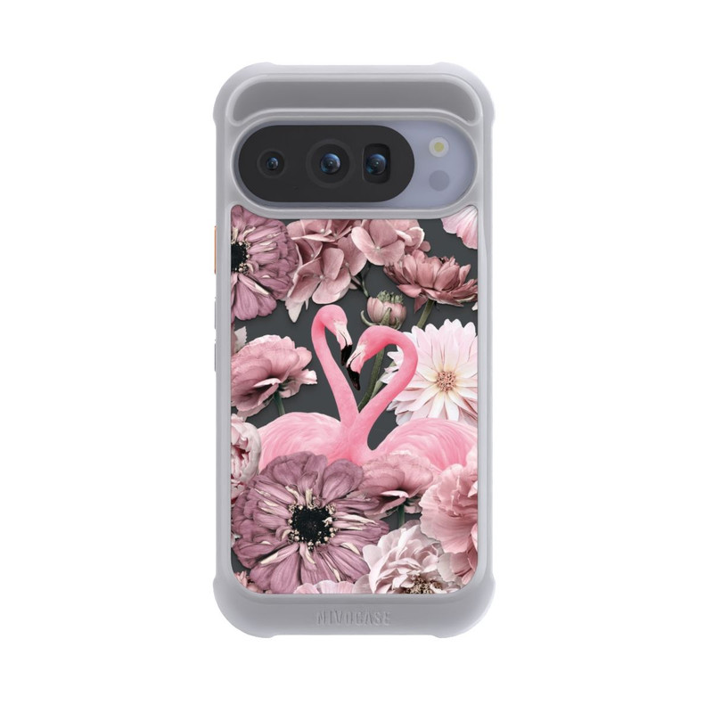 Pixel 10 Pro NIVOmax Flamingos in Blumen Muster