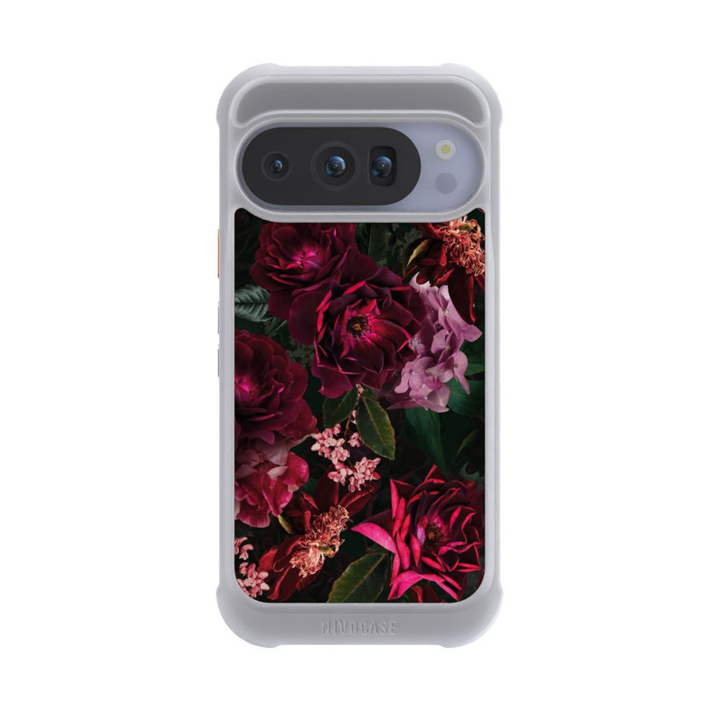 Pixel 10 Pro NIVOmax Dark Romantiv Red and Pink Peonies Flowers