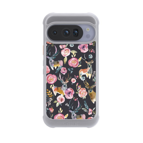 Google Pixel 10 Pro NIVOmax Cerfs et fleurs Anthracite