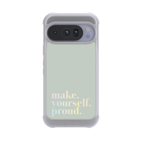 Google Pixel 10 Pro NIVOmax Make Yourself Proud Zitat-Minze und Farbverlauf