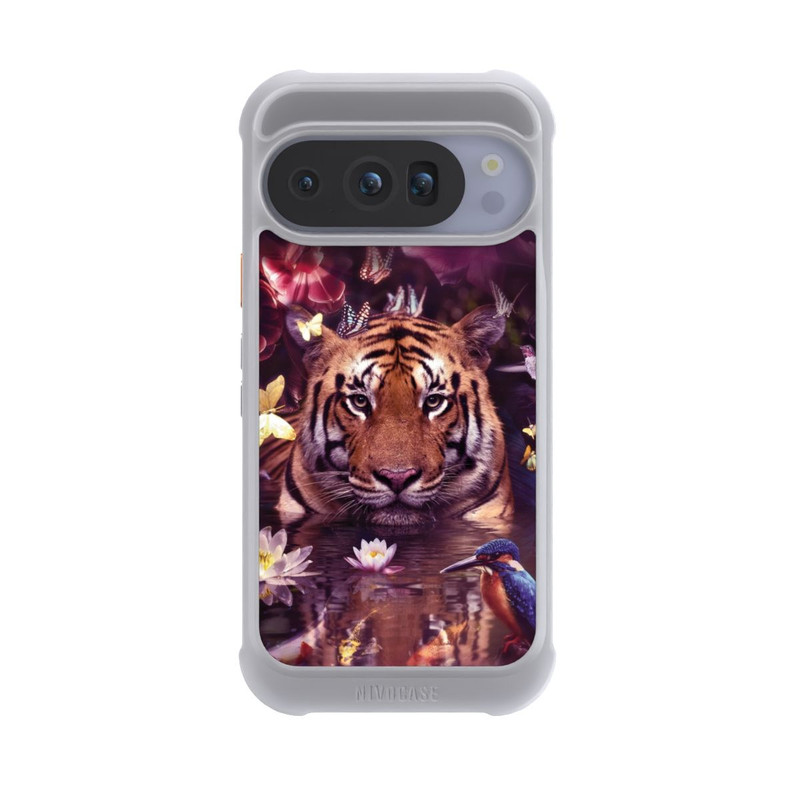 Pixel 10 Pro NIVOmax Tiger Blumenrahmen