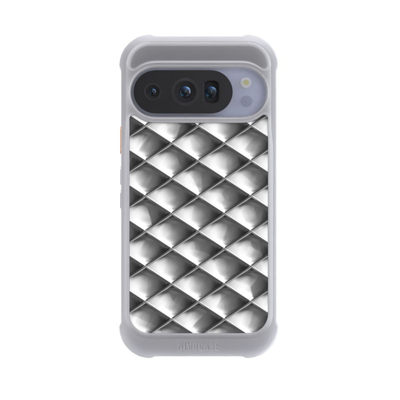 Pixel 10 Pro NIVOmax Glamour Silver Squares