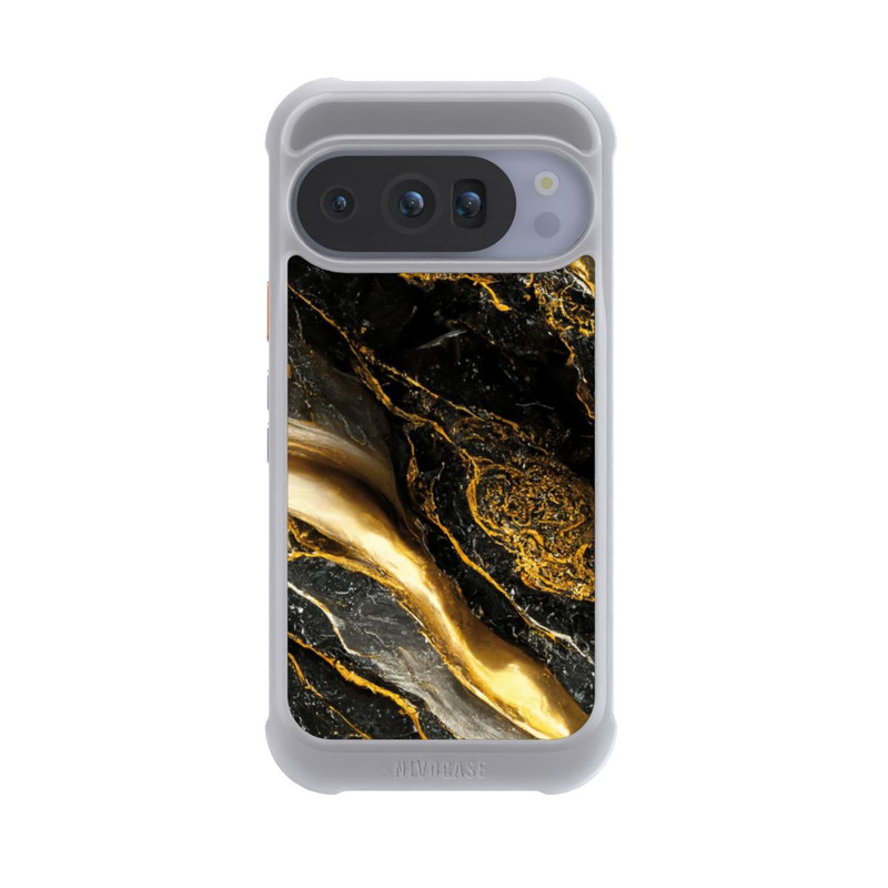 Pixel 10 Pro NIVOmax Schwarze Marmor Goldschichten
